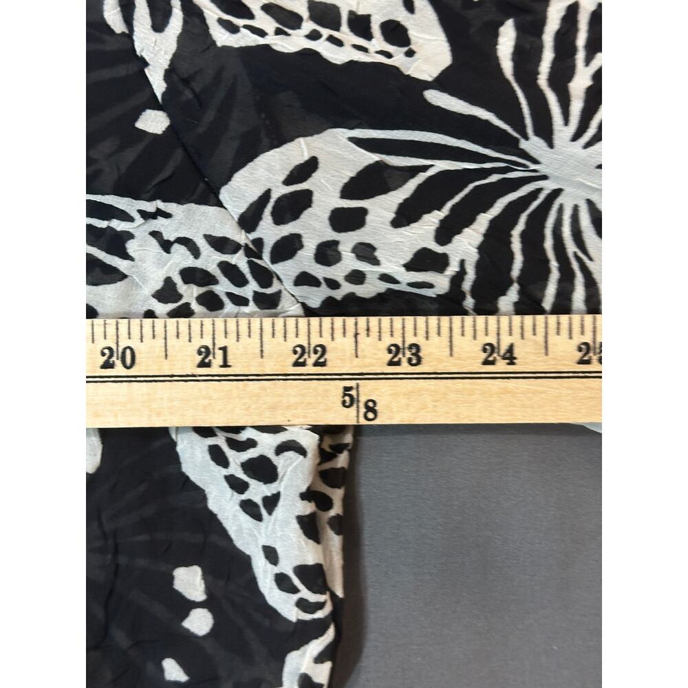 Cathy Daniels Black White Butterfly Blouse – Size L – Textured Button-Up Shirt - Picture 9 of 9